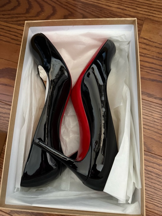 Christian Louboutin Shoes - Christian Louboutin Black Patent Pointed Toe Pumps with Red Soles